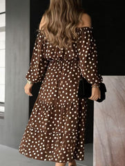 Elegant Polka Dot Office Midi Dress