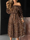 Elegant Polka Dot Office Midi Dress