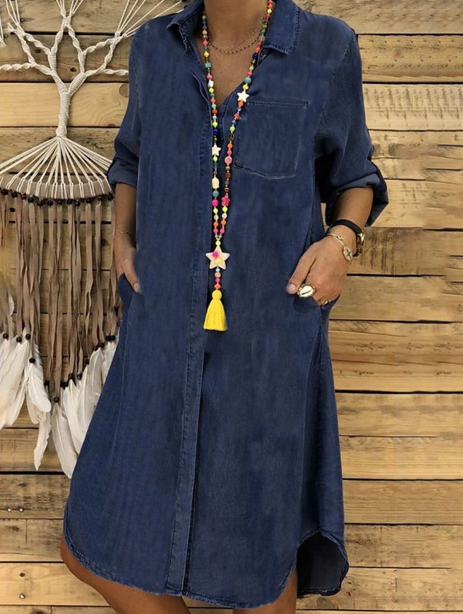 Plus Size Women's Denim Casual Dress_CWDMD02341