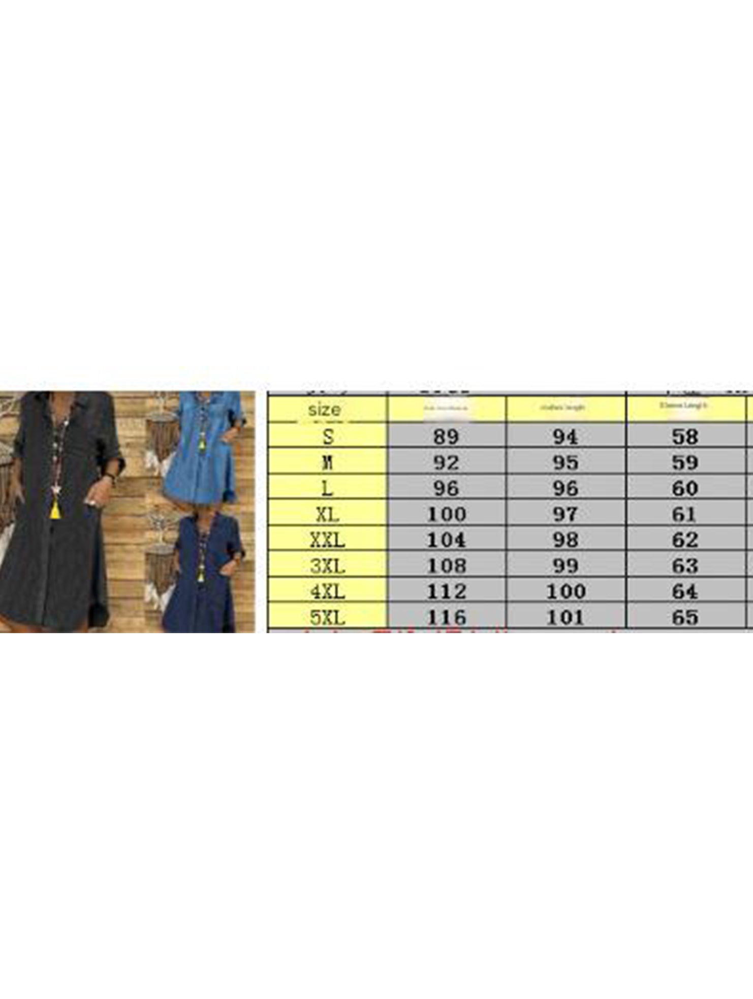 Plus Size Women's Denim Casual Dress_CWDMD02341