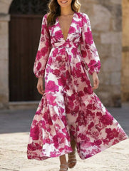 Boho Printed Long Sleeve Maxi Dress_CWDMD02397