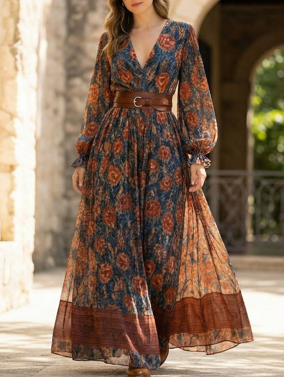 Boho Printed Long Maxi Dress – Lovenne