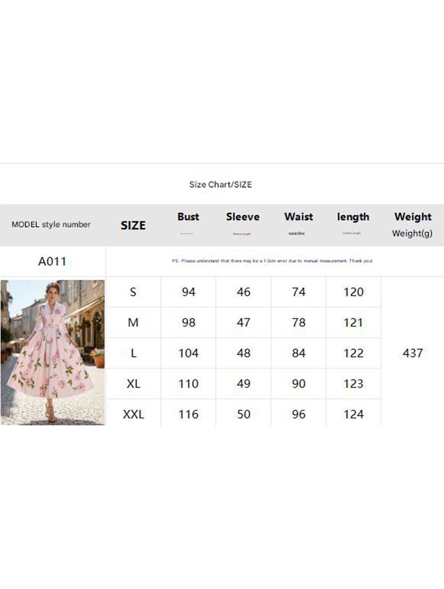 Print V Neck Waist A Line Dress