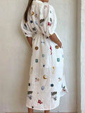 Printed Tie Waist Shirt Dress