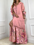 Lace Tie Sleeve Shirt Dress