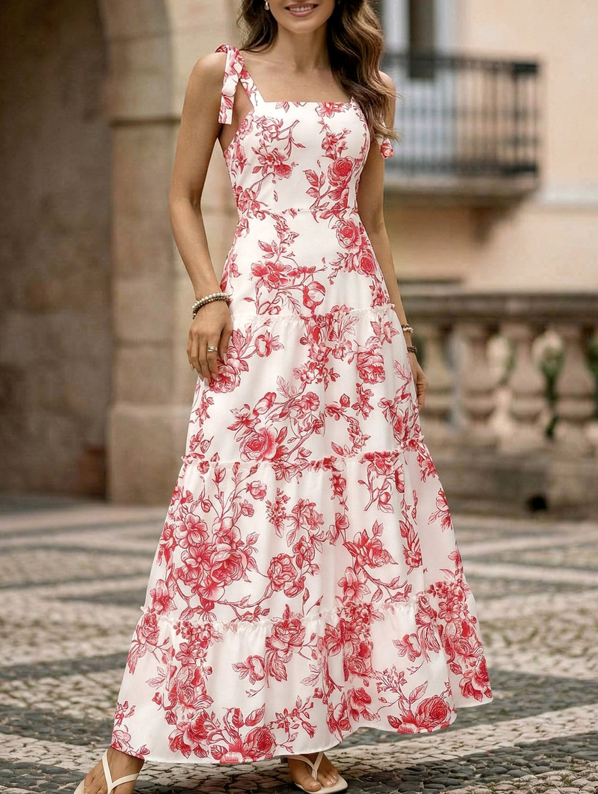 Boho Print Cami Flowy Maxi Dress