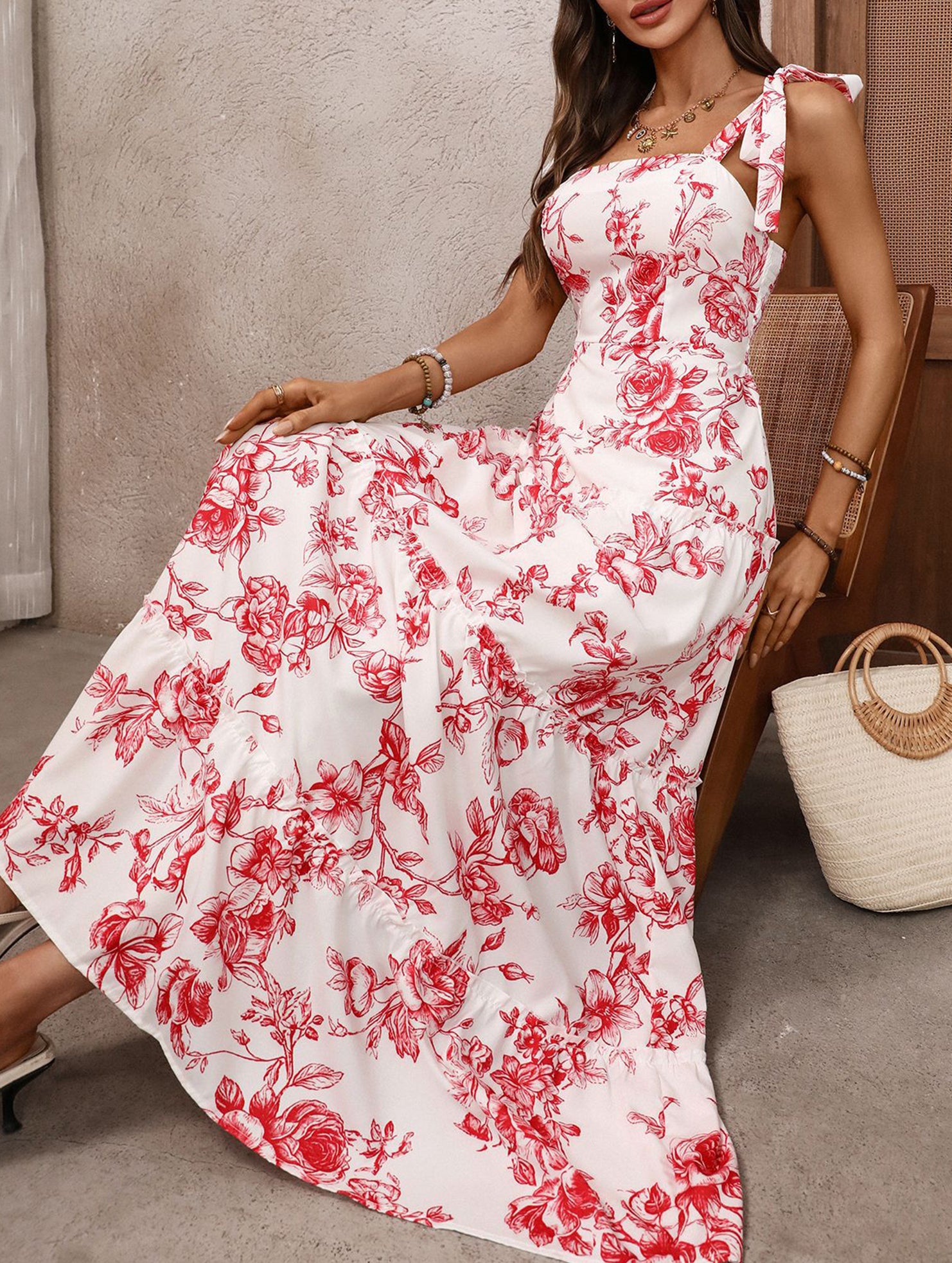 Boho Print Cami Flowy Maxi Dress