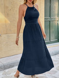 Halter Backless Waist Maxi Dress_CWDMD02699