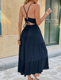 Halter Backless Waist Maxi Dress_CWDMD02699