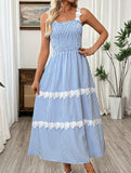 Lace Stripe Cami Maxi Dress_CWDMD02744