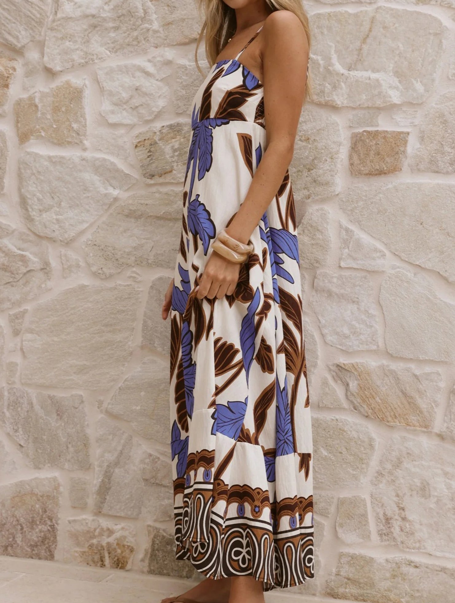Tropical Print Cami Maxi Dress_CWDMD02795