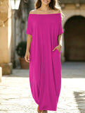 Solid Short Sleeve Maxi Dress