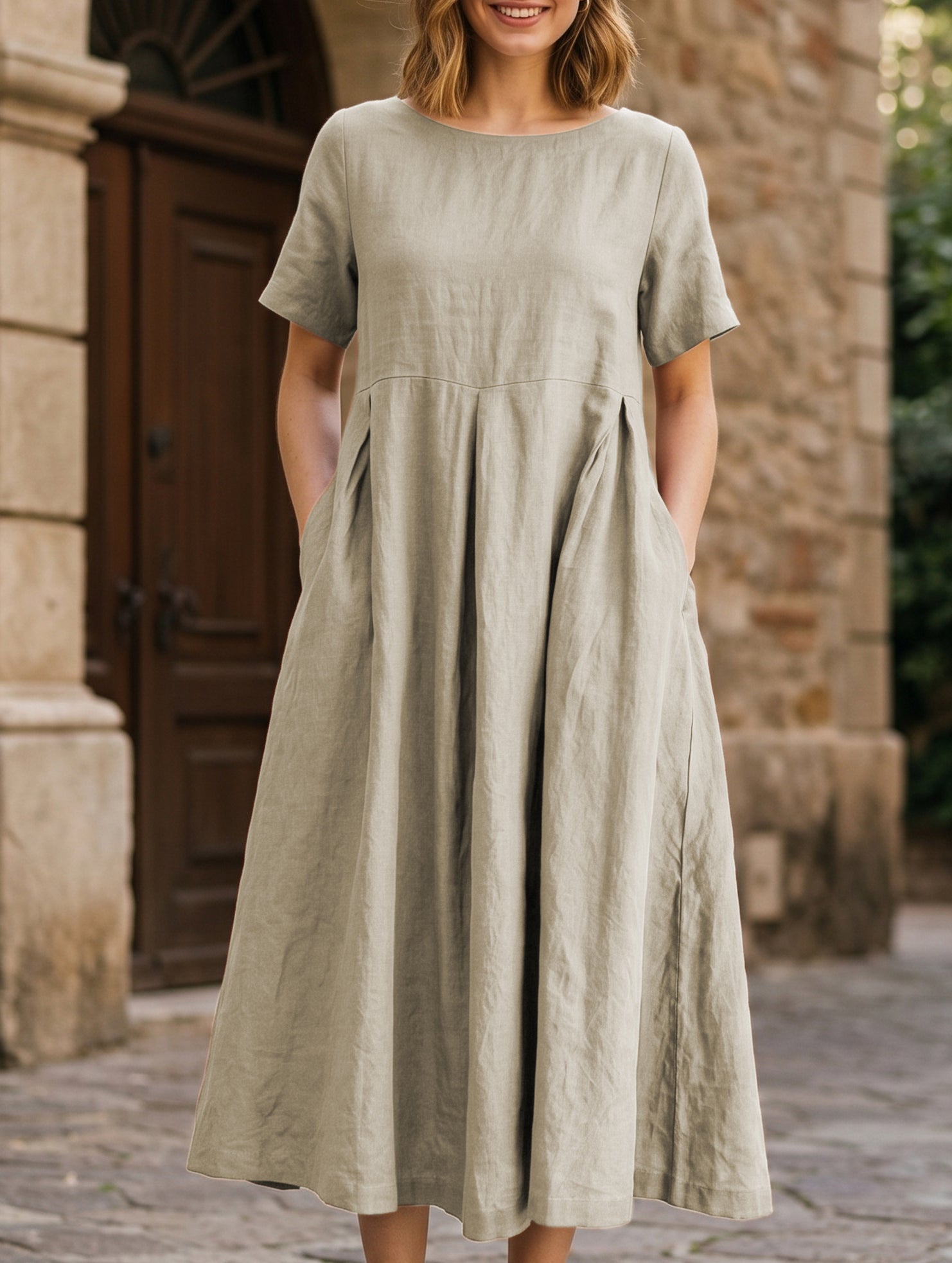 Cotton Loose Flowy Maxi Dress_CWDMD02892