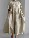 Cotton Loose Flowy Maxi Dress_CWDMD02892