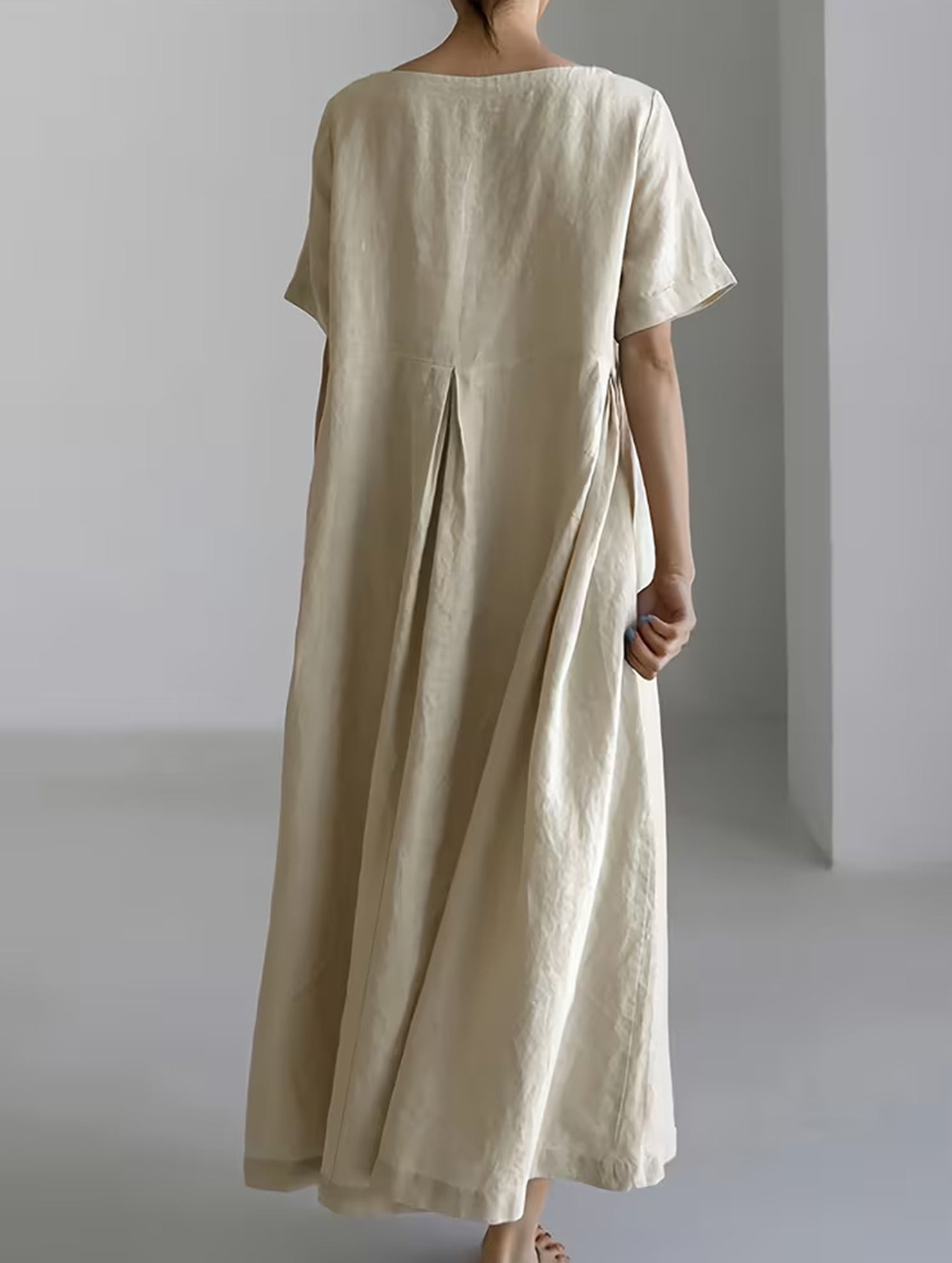 Cotton Loose Flowy Maxi Dress_CWDMD02892