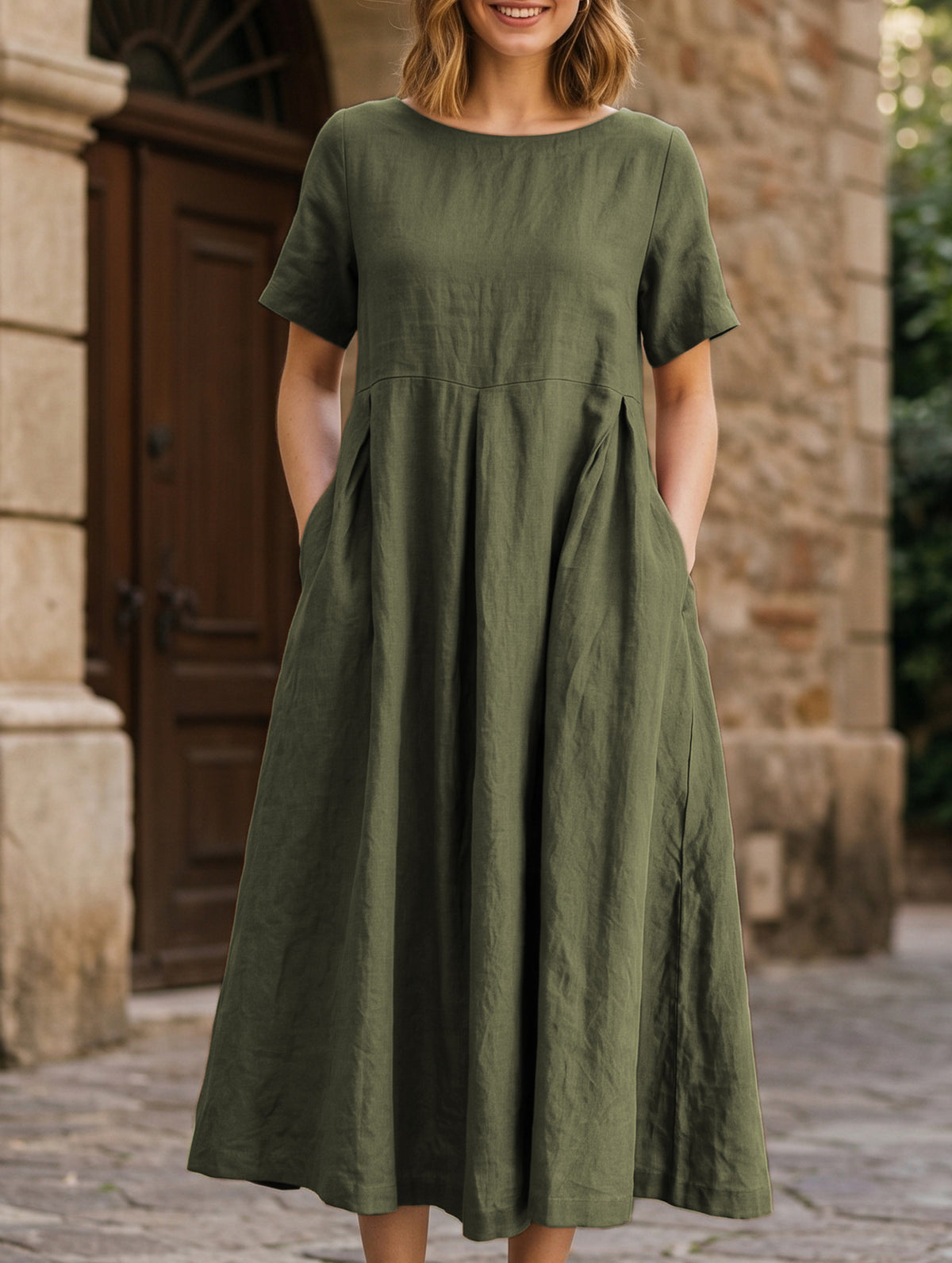 Cotton Loose Flowy Maxi Dress_CWDMD02892
