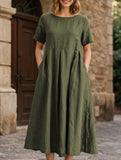 Cotton Loose Flowy Maxi Dress_CWDMD02892