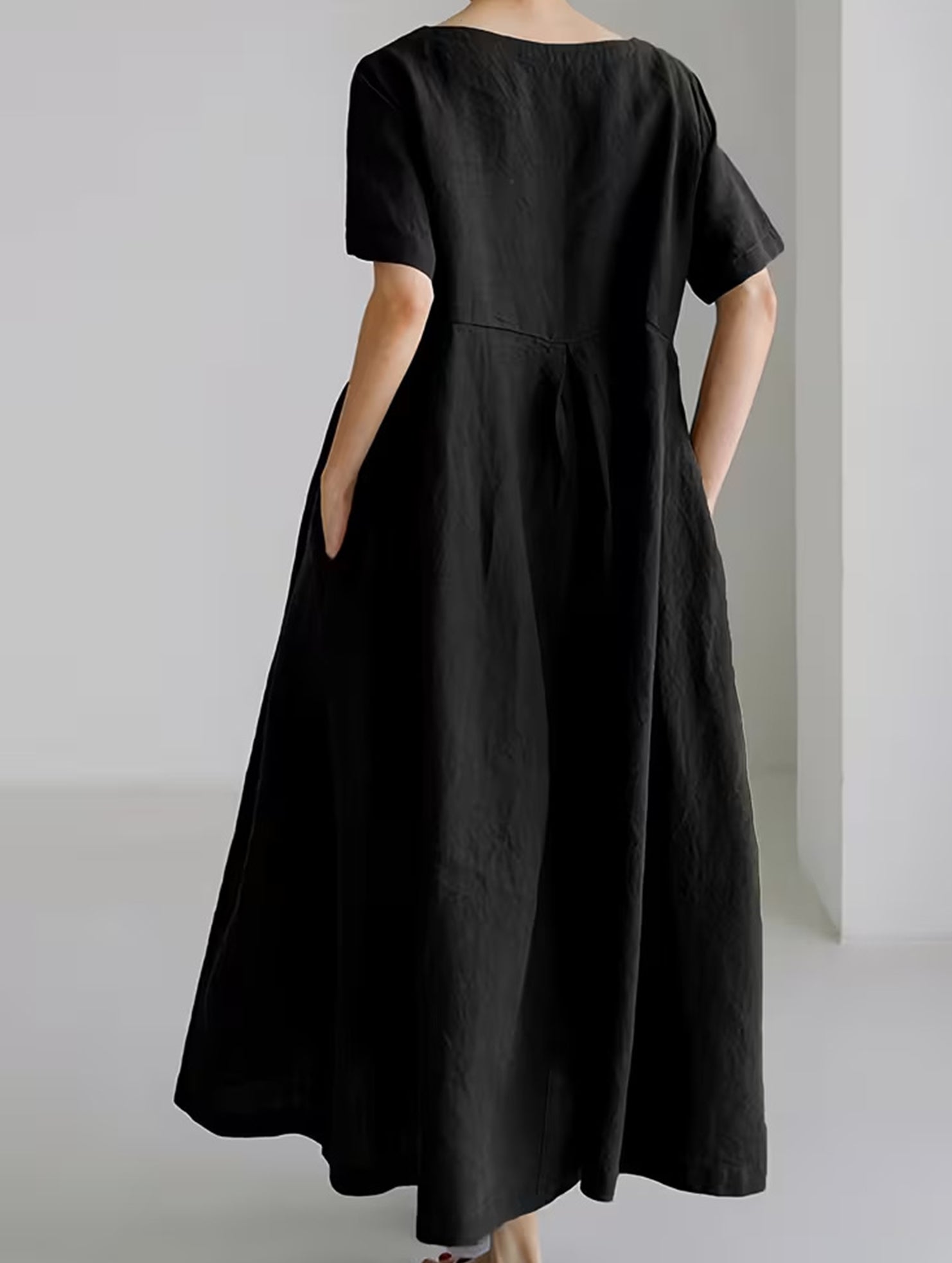 Cotton Loose Flowy Maxi Dress_CWDMD02892