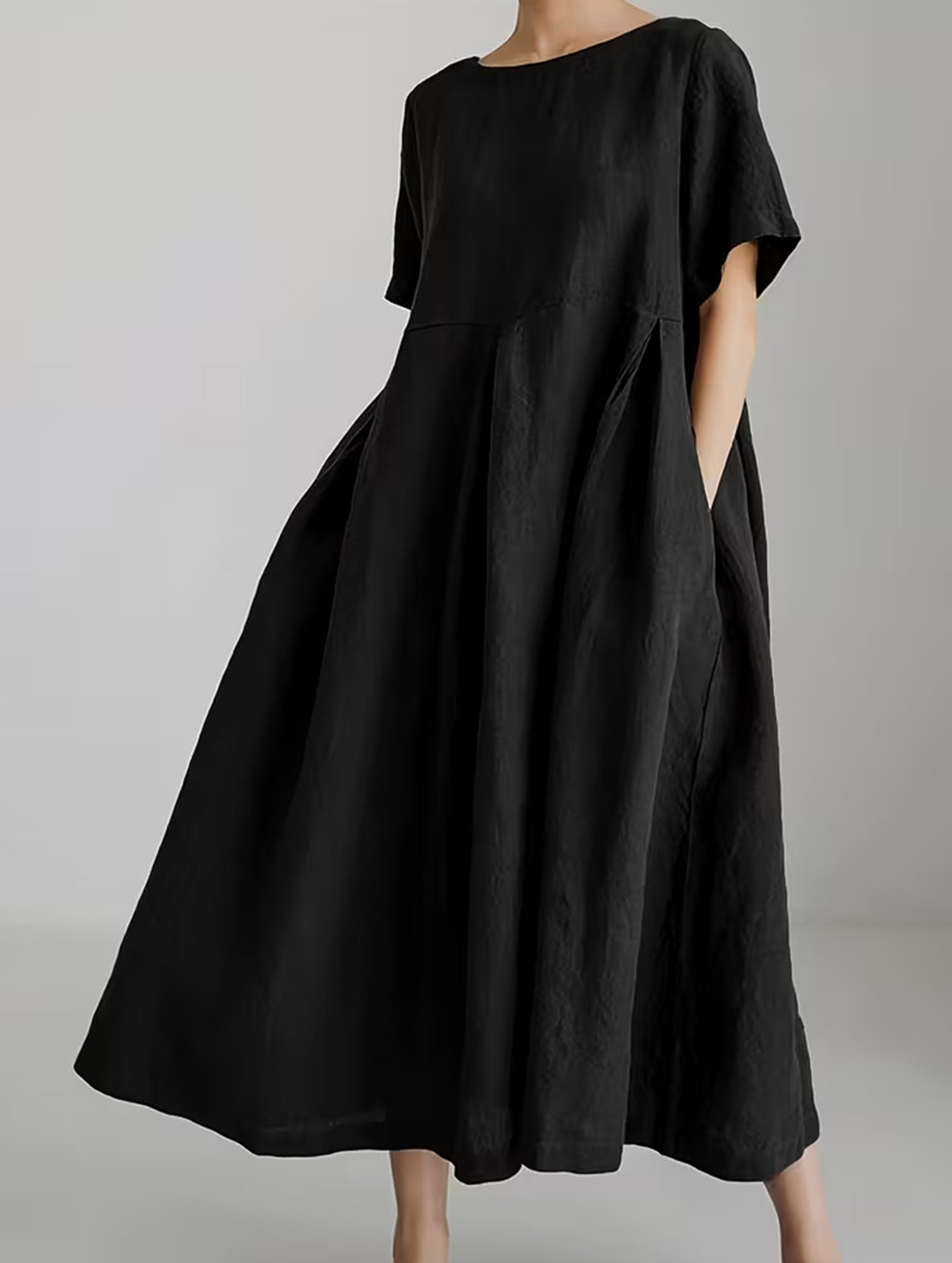 Cotton Loose Flowy Maxi Dress_CWDMD02892