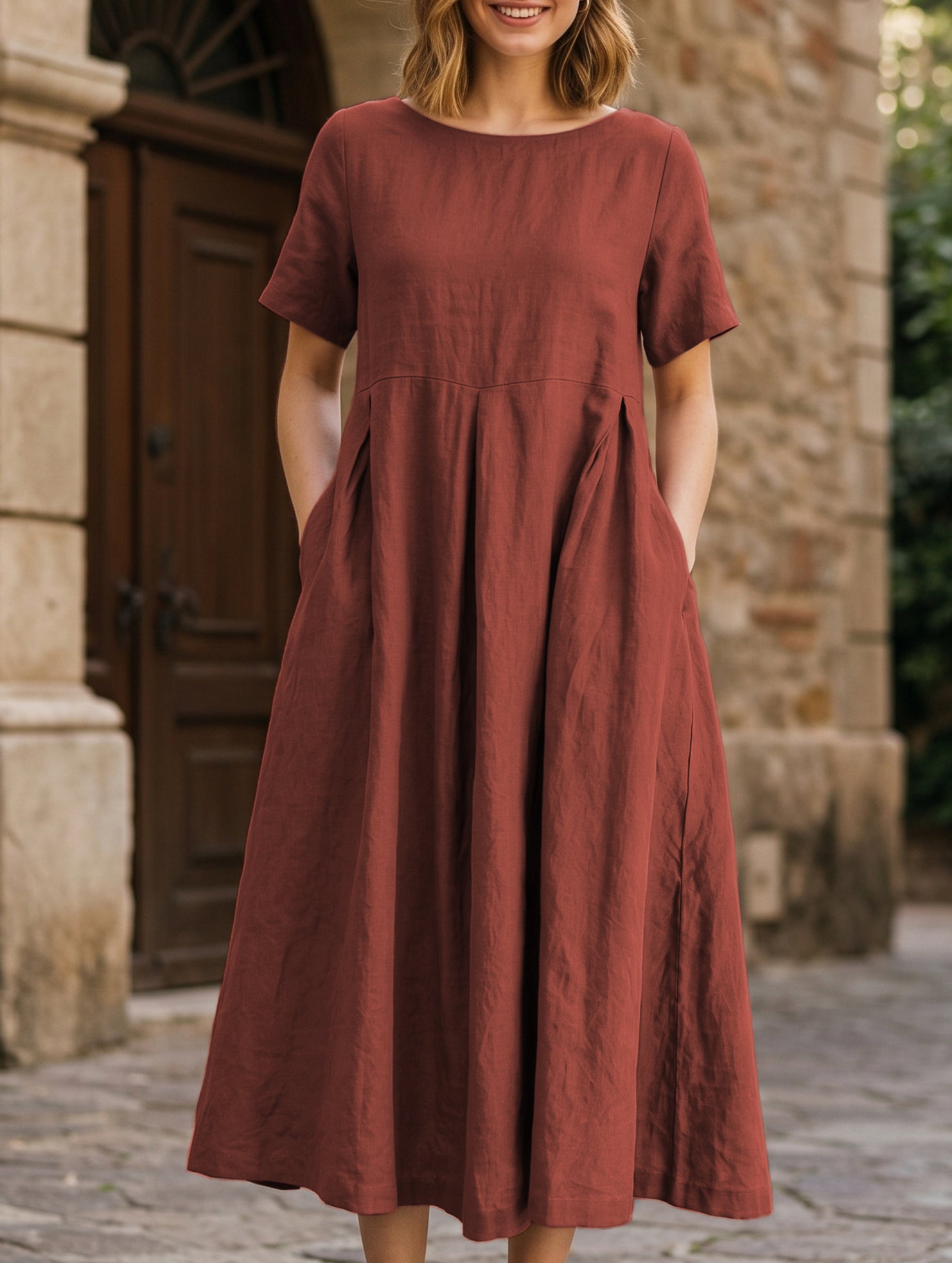 Cotton Loose Flowy Maxi Dress_CWDMD02892