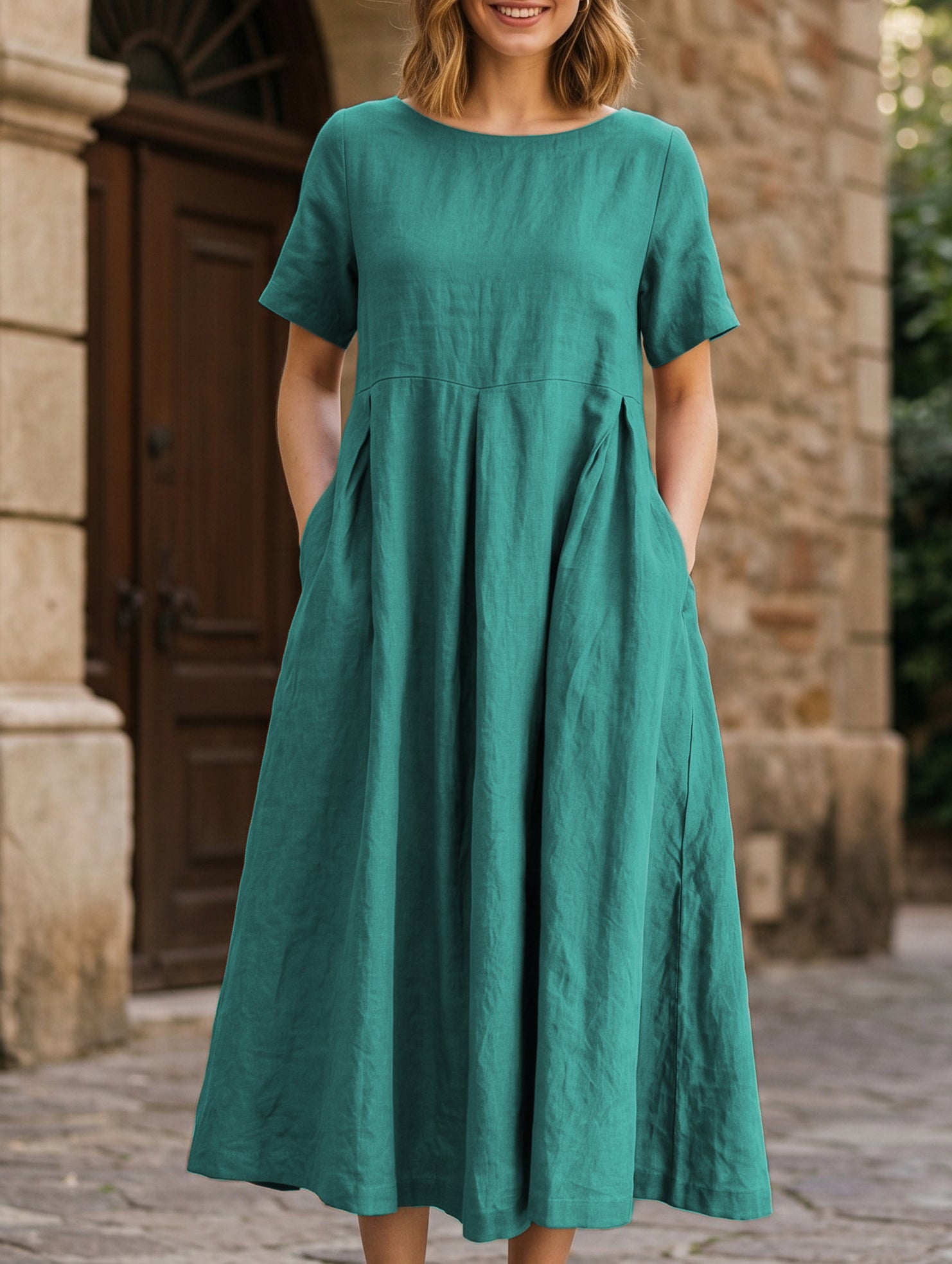 Cotton Loose Flowy Maxi Dress_CWDMD02892