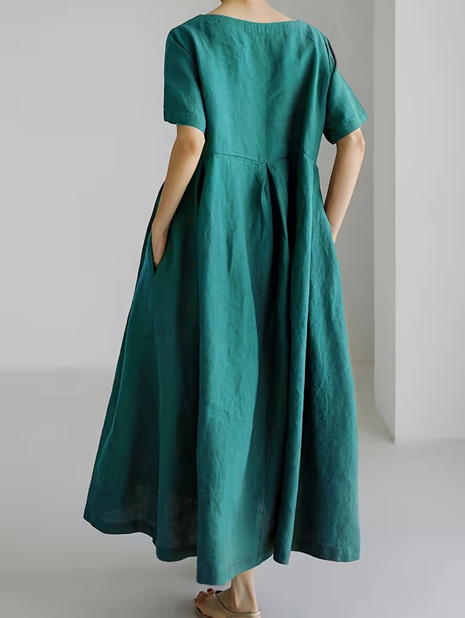 Cotton Loose Flowy Maxi Dress_CWDMD02892