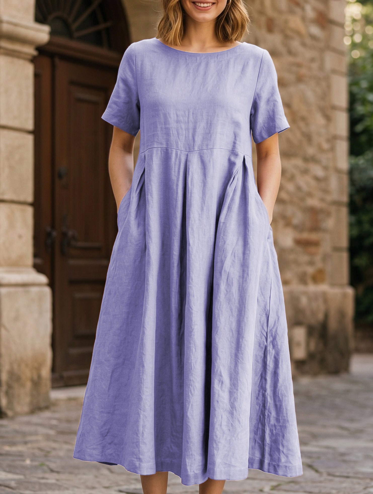 Cotton Loose Flowy Maxi Dress_CWDMD02892