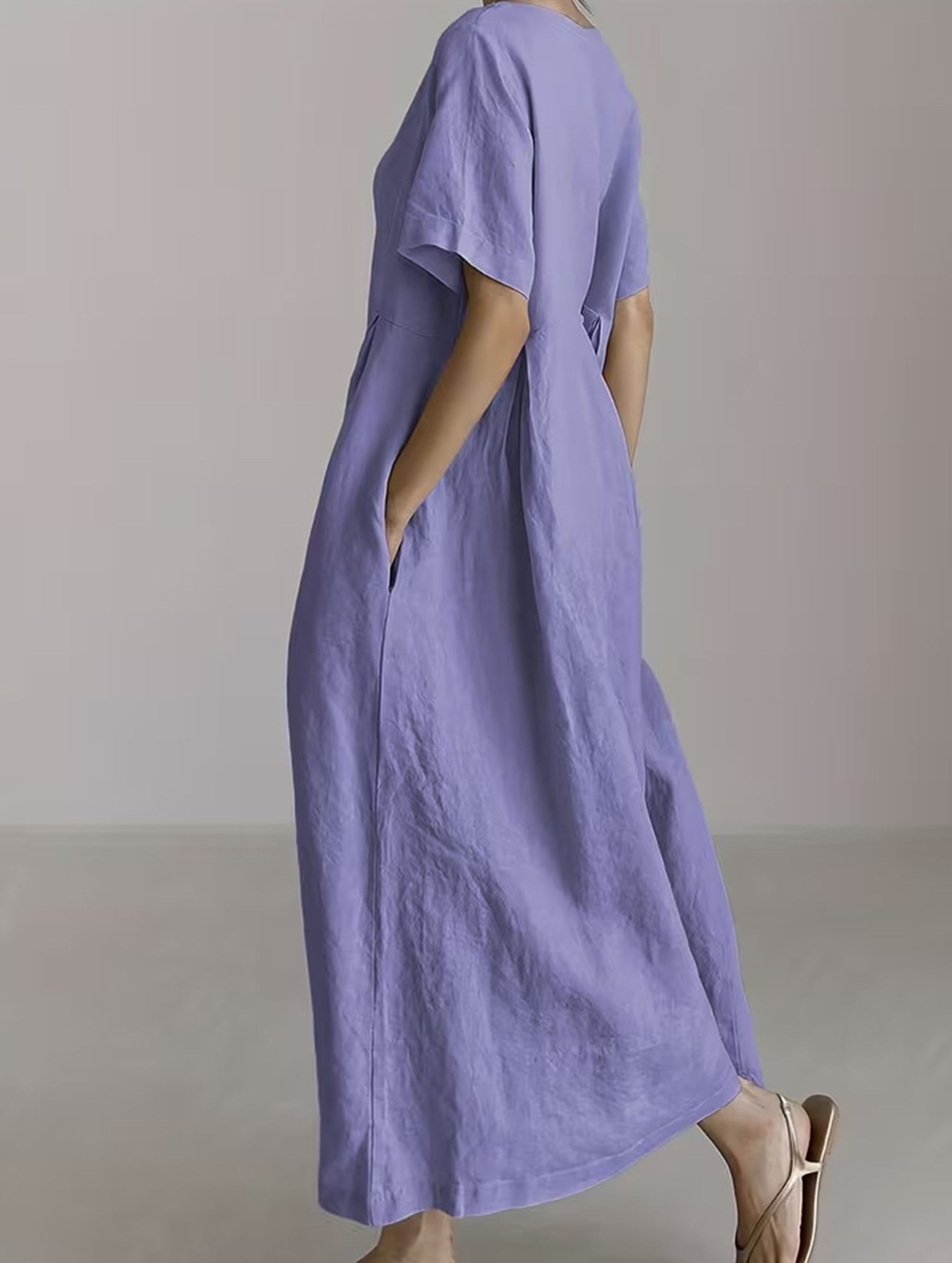 Cotton Loose Flowy Maxi Dress_CWDMD02892