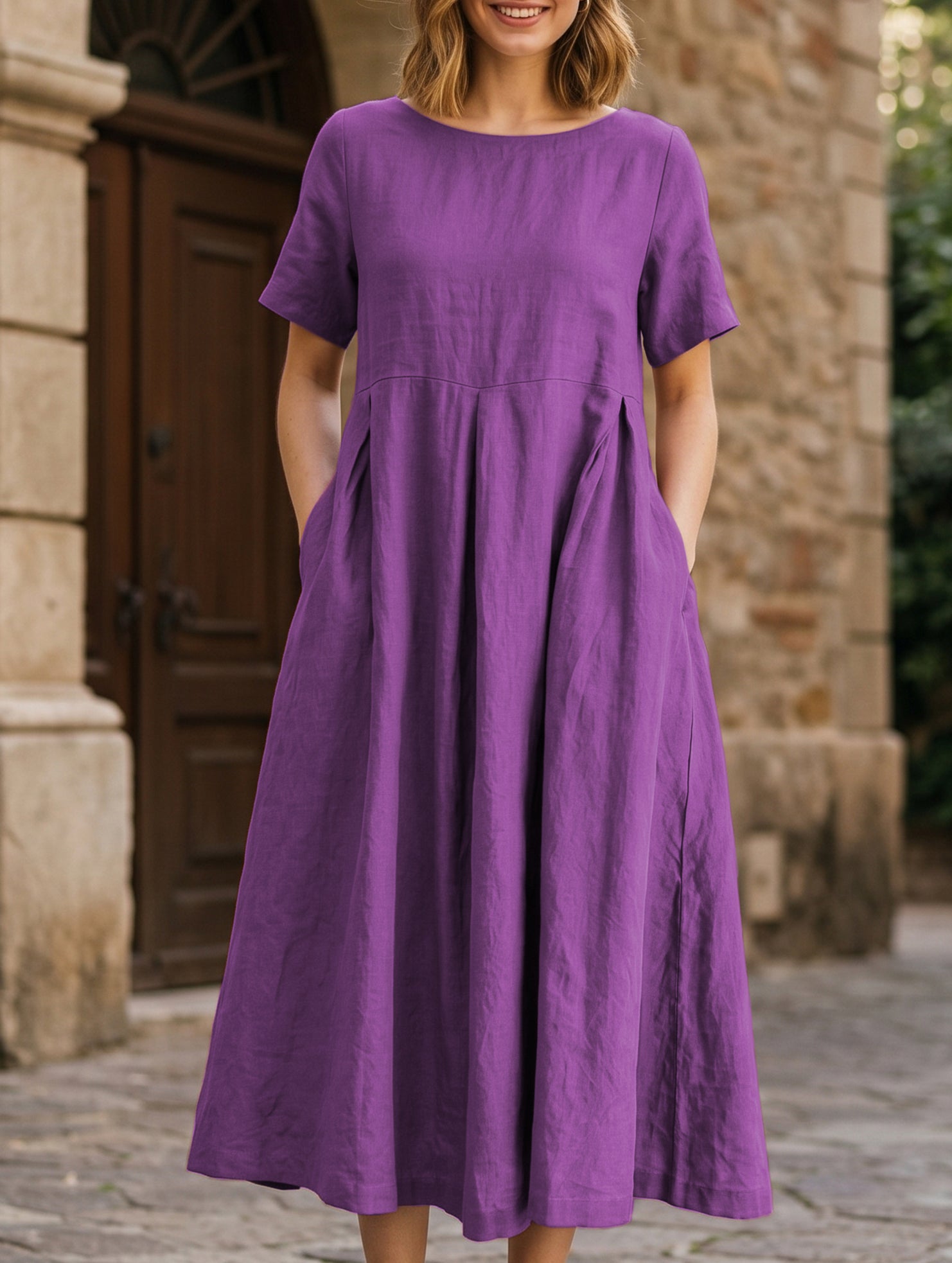 Cotton Loose Flowy Maxi Dress_CWDMD02892