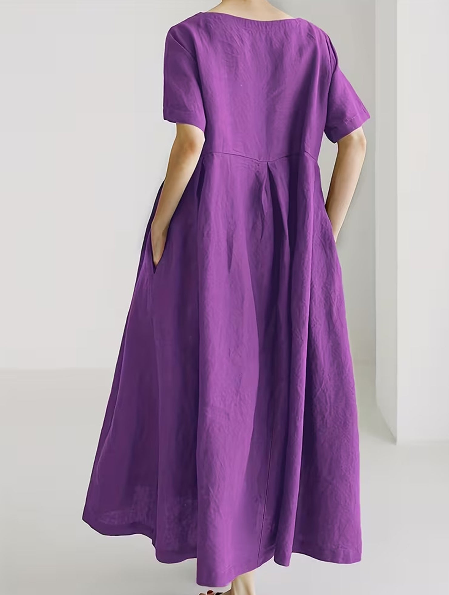 Cotton Loose Flowy Maxi Dress_CWDMD02892