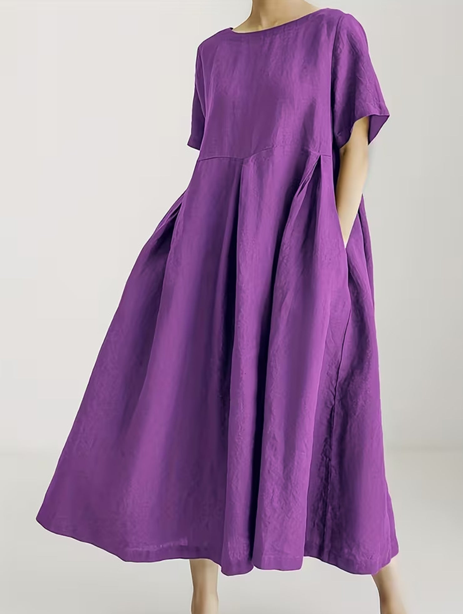 Cotton Loose Flowy Maxi Dress_CWDMD02892