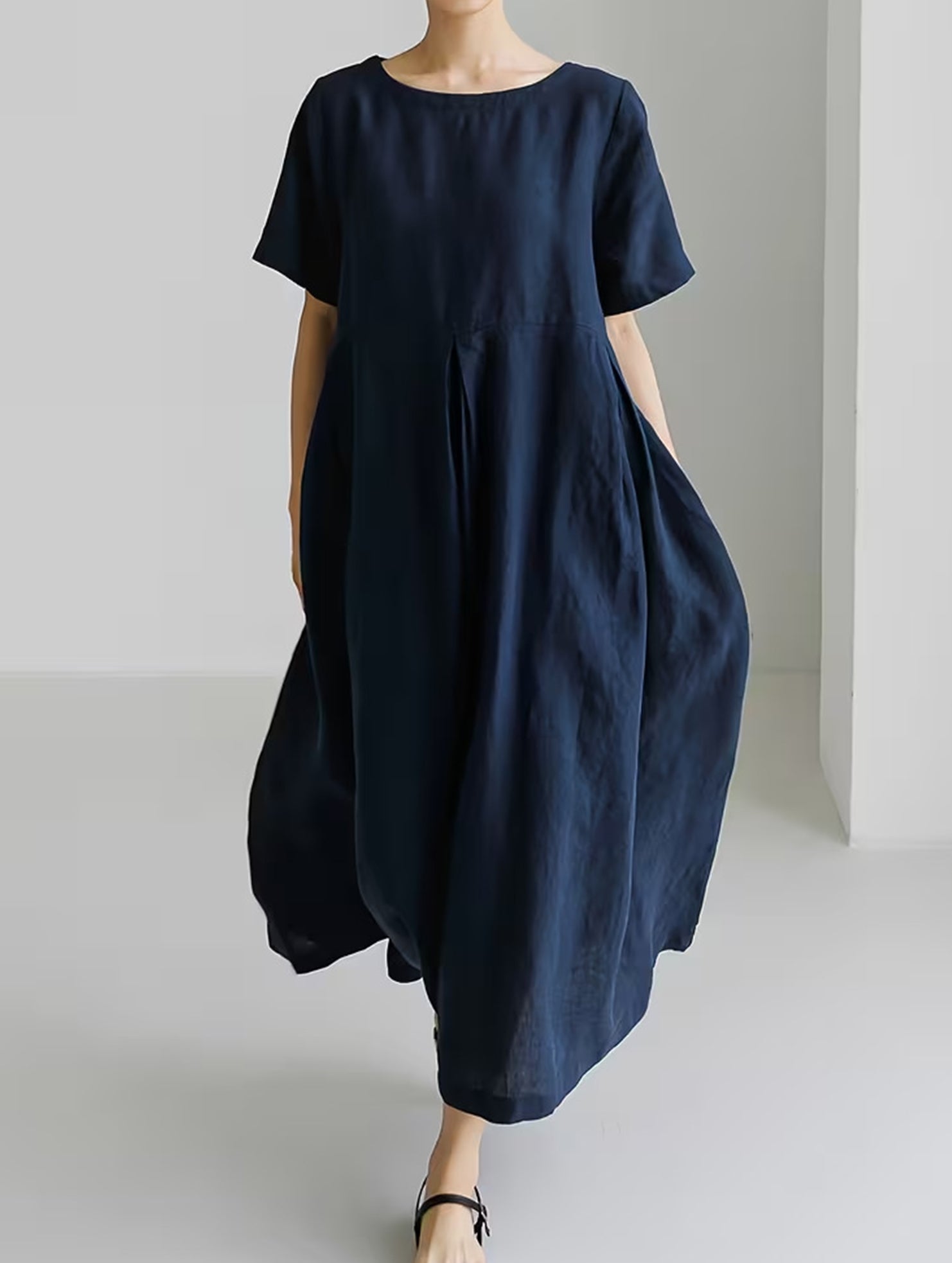Cotton Loose Flowy Maxi Dress_CWDMD02892