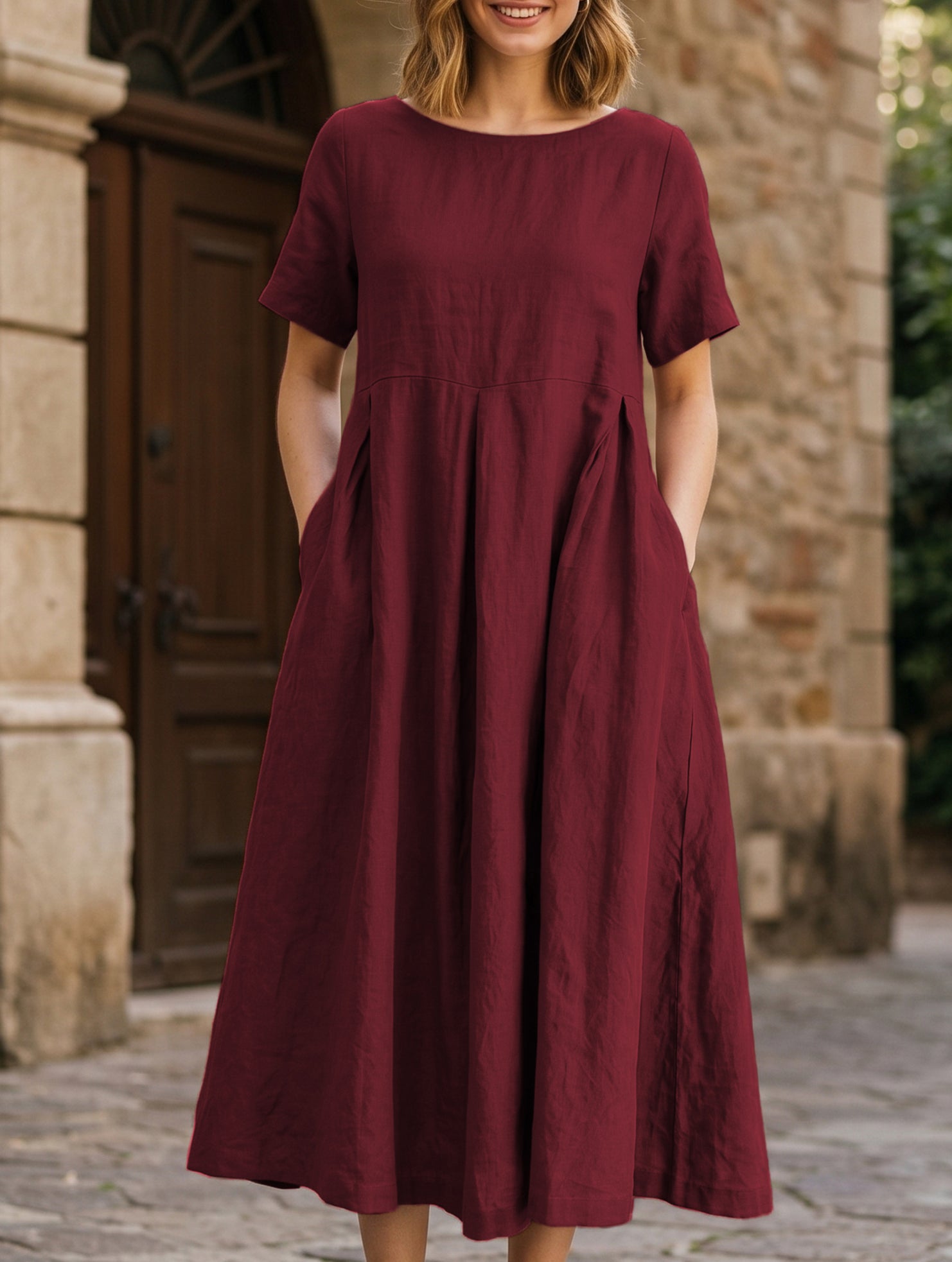 Cotton Loose Flowy Maxi Dress_CWDMD02892