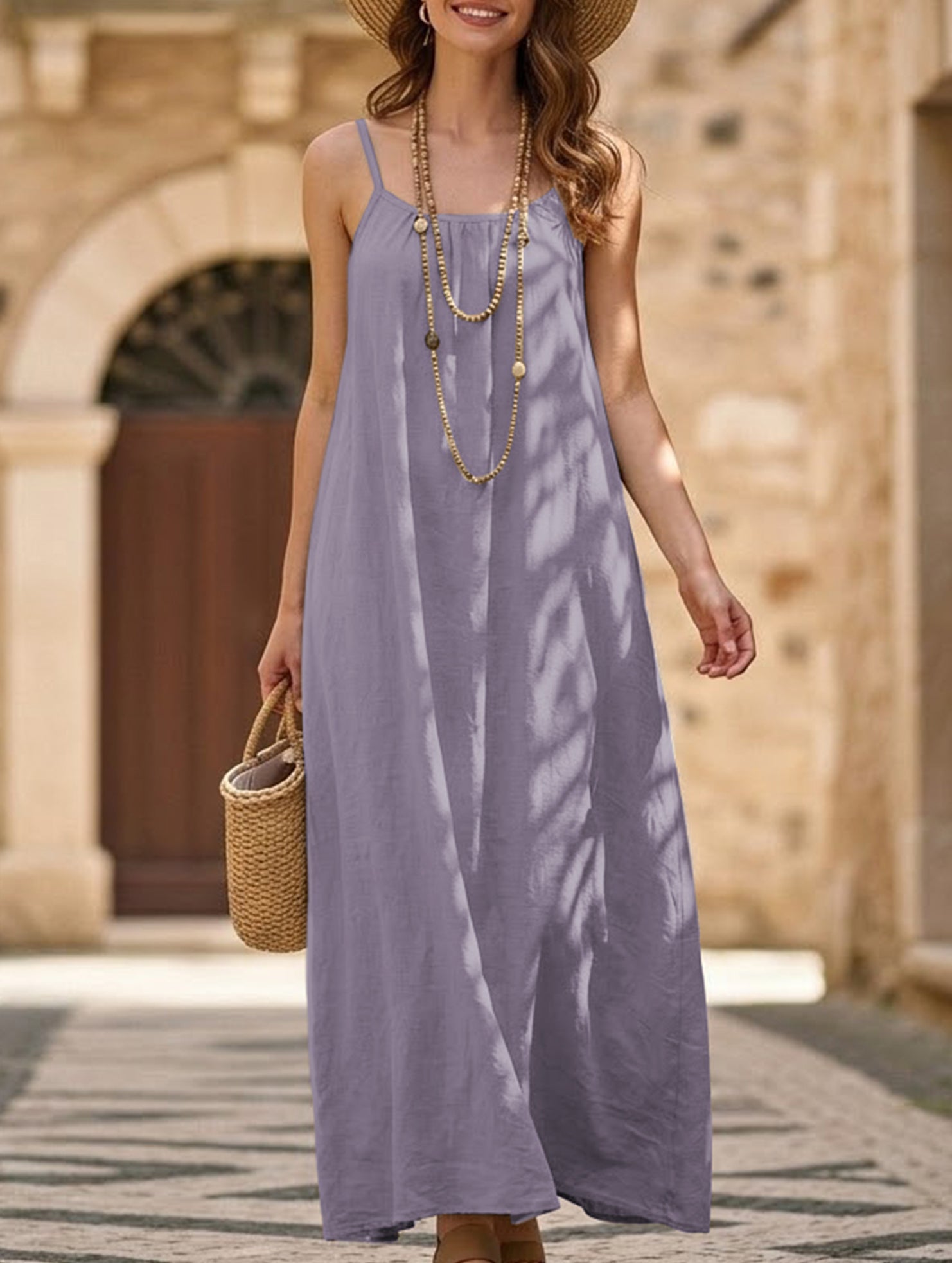 Backless Cami Lounge Maxi Dress_CWDMD02897