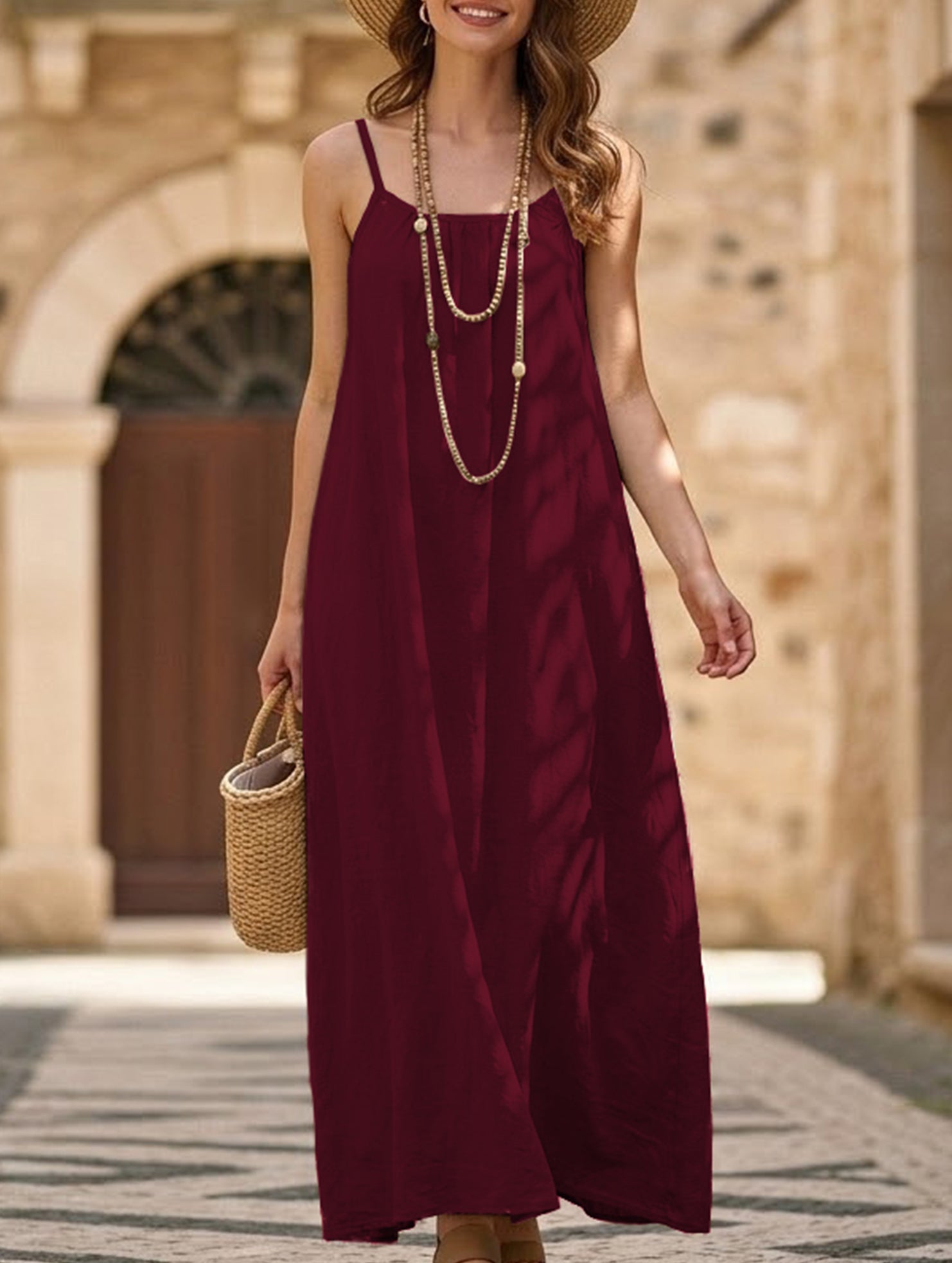 Backless Cami Lounge Maxi Dress_CWDMD02897