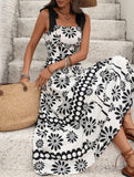 Print Tie Cami Backless Dress