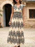 Paisley Print Flutter Sleeve Dress