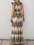 Paisley Print Flutter Sleeve Dress