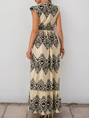 Paisley Print Flutter Sleeve Dress