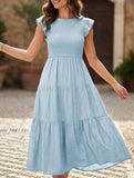 Flutter Sleeve Tiered Mini Dress_CWDMD02934