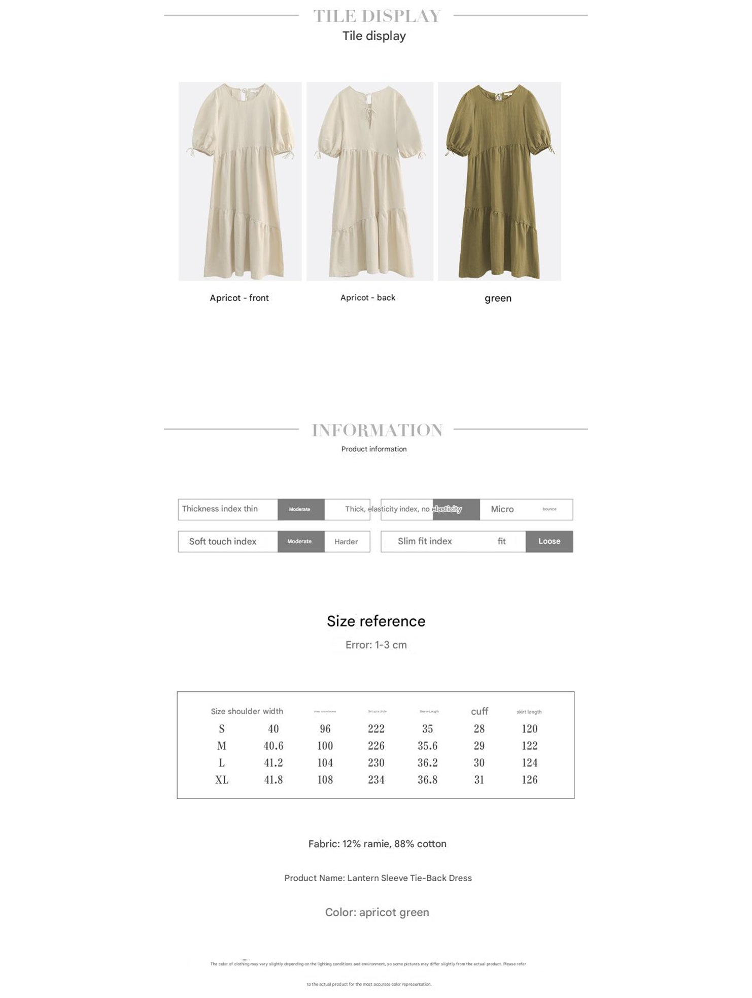 Ramie Puff Sleeve Midi Dress_CWDMD02958