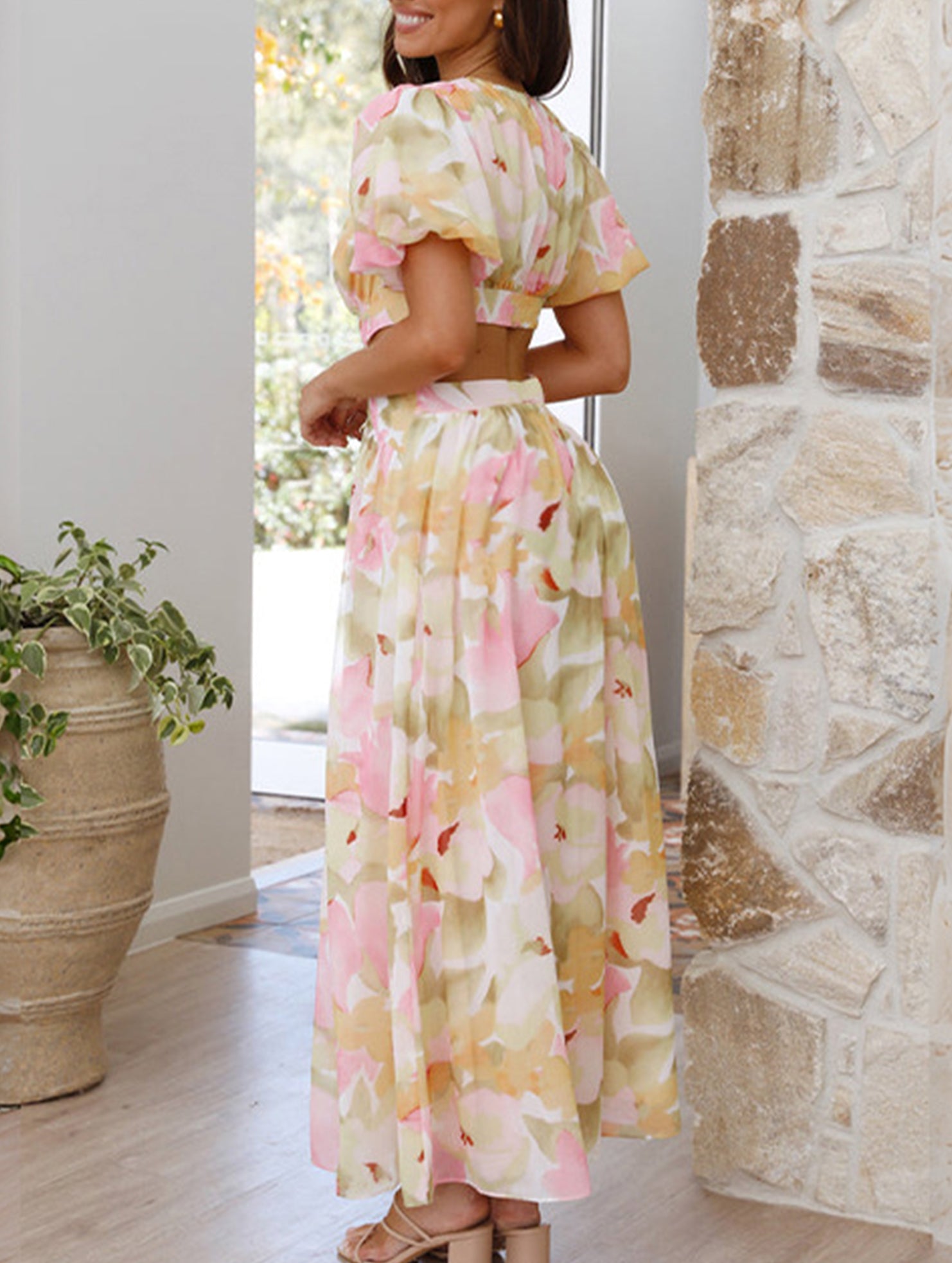 Sexy Slim Fit V-neck maxi dress