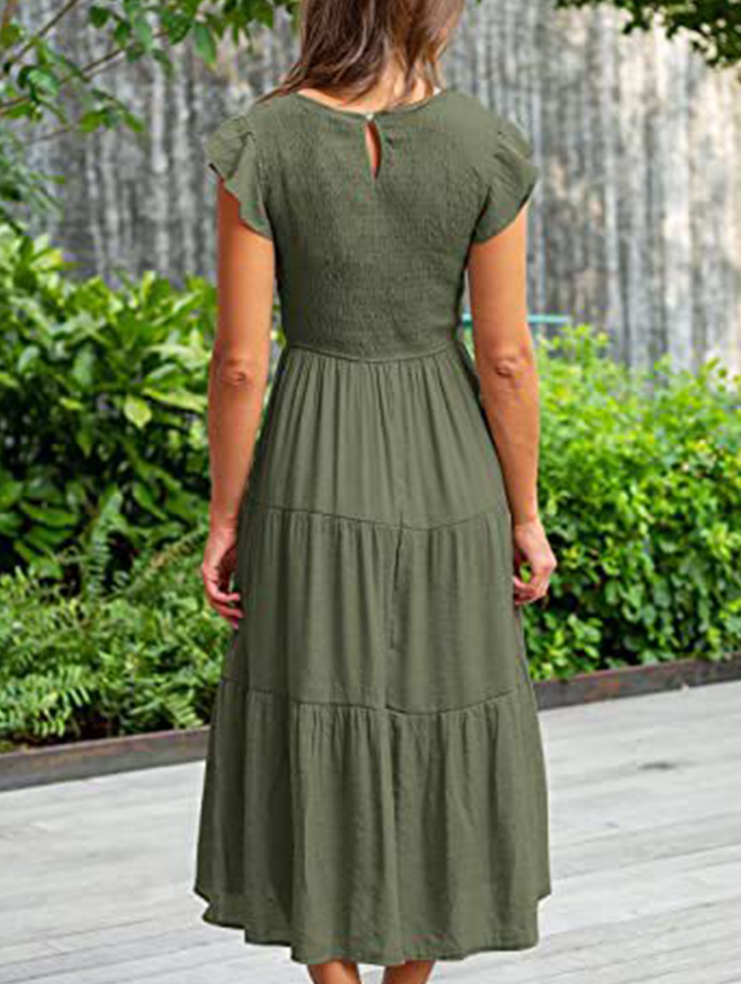 Solid color cross-border sleeved dress