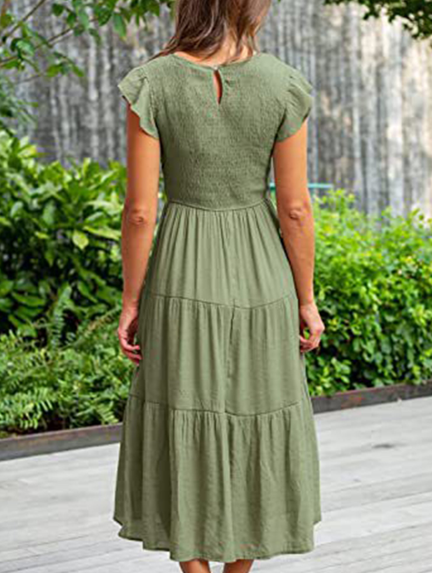 Solid color cross-border sleeved dress