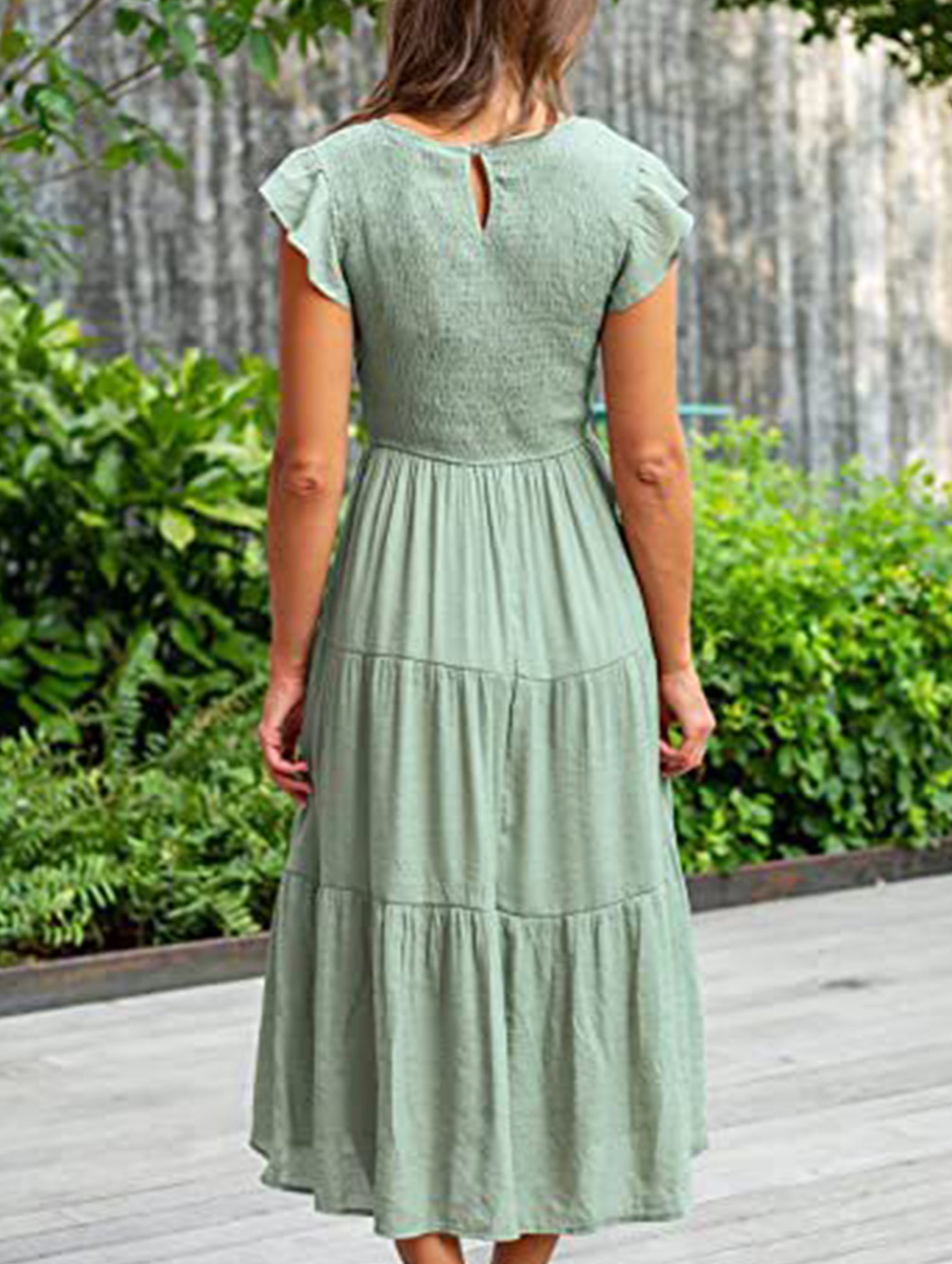 Solid color cross-border sleeved dress