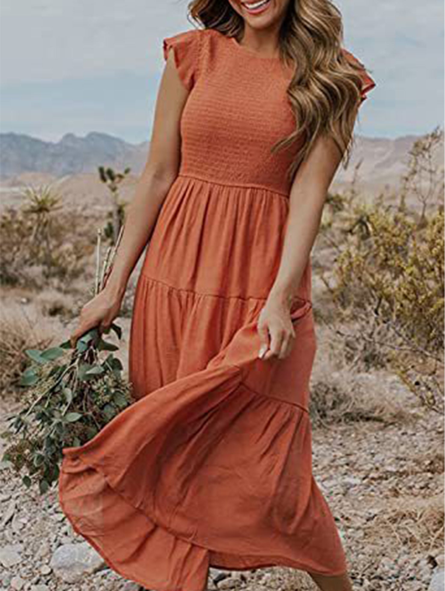 Solid color cross-border sleeved dress