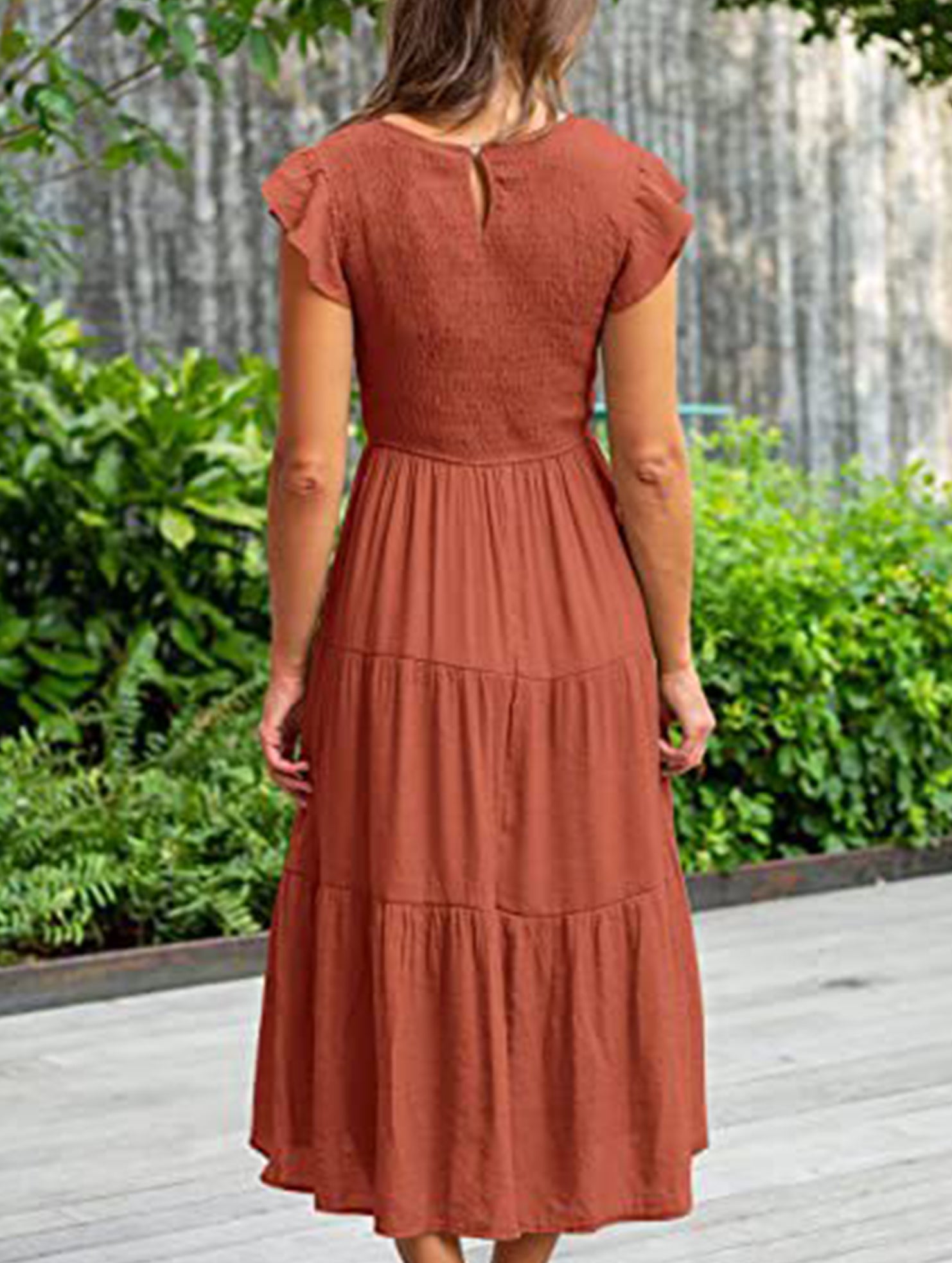 Solid color cross-border sleeved dress