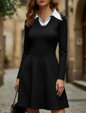 Fake two-piece knitted dress