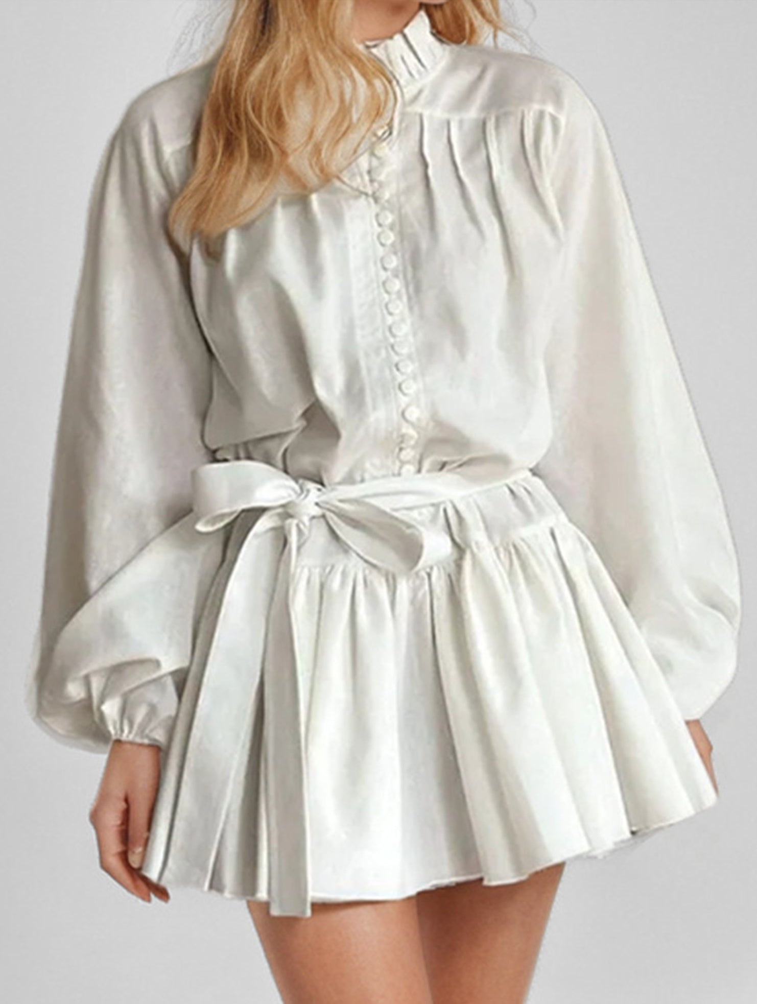 Retro lace-up print dress