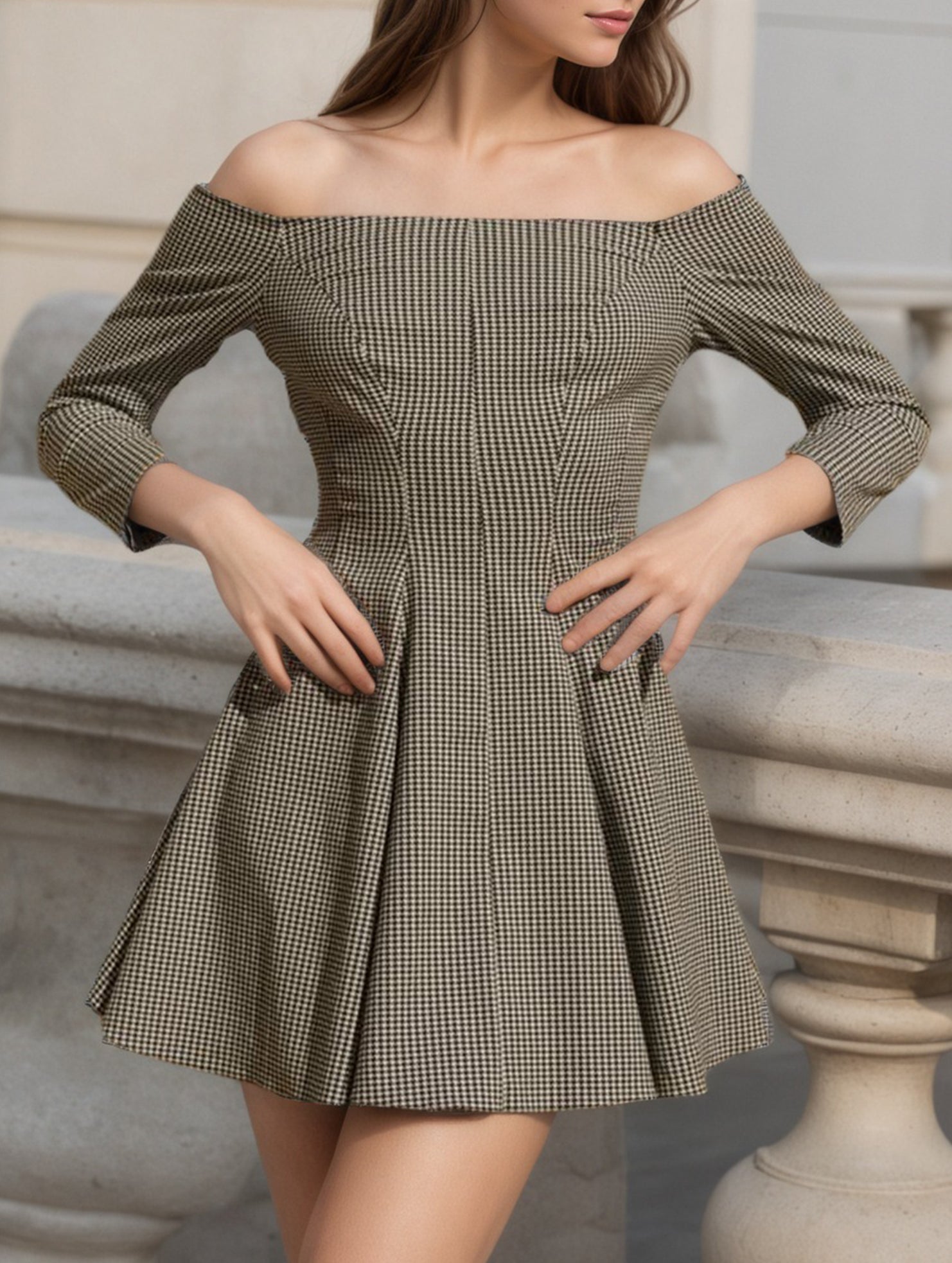 Fashionable design one-shoulder short dress